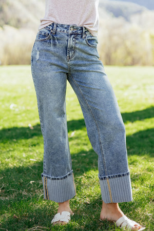 Ashleigh Blue Cuffed Straight Loose Jeans Ashleigh Blue 72%Cotton+26%Polyester+2%Elastane 630a6e8c922e7442
