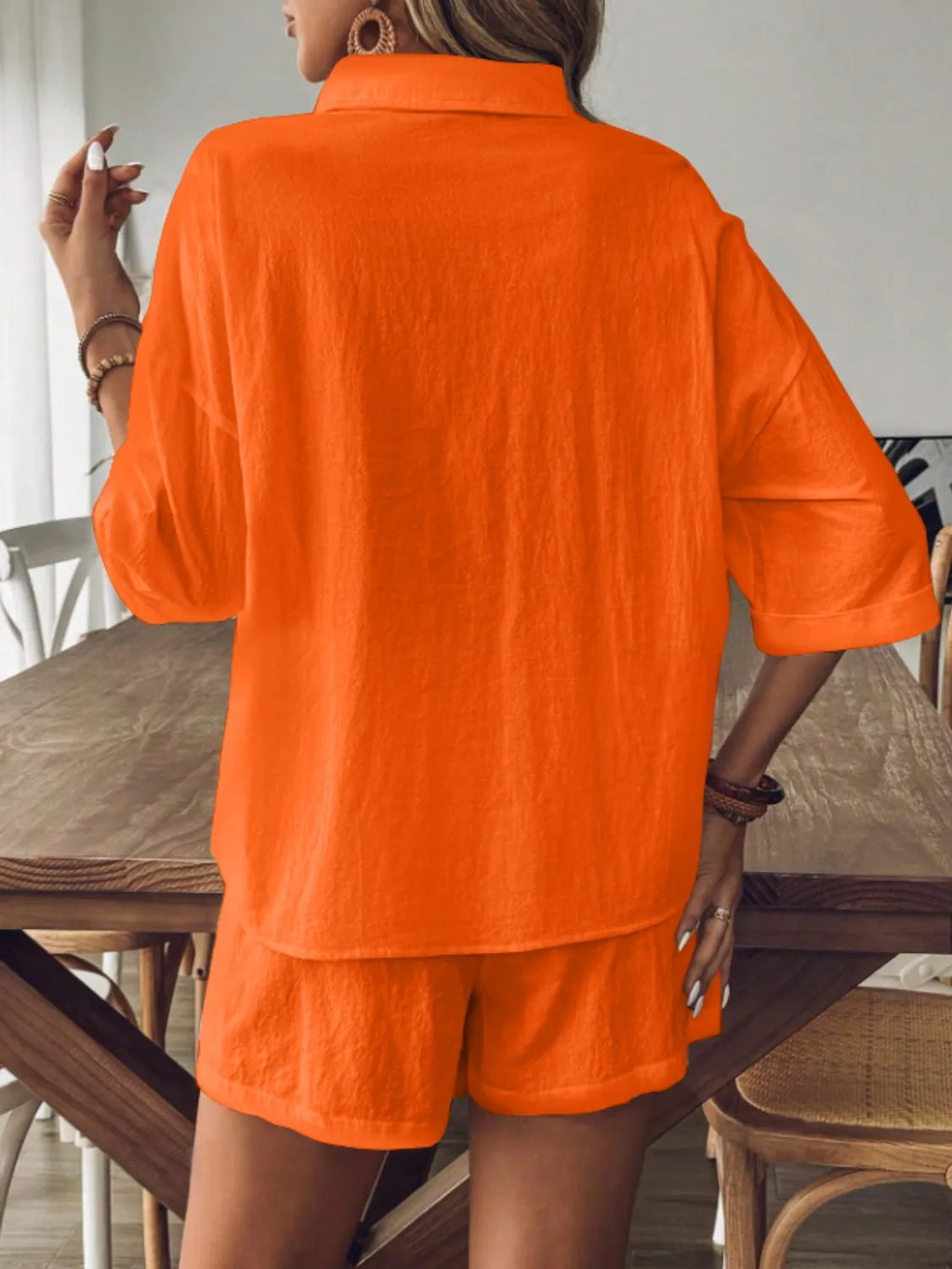 Collared Neck Half Sleeve Top and Shorts Set 6312e33c-f52d-4862-b53a-ff17948372e4-Max-Origin