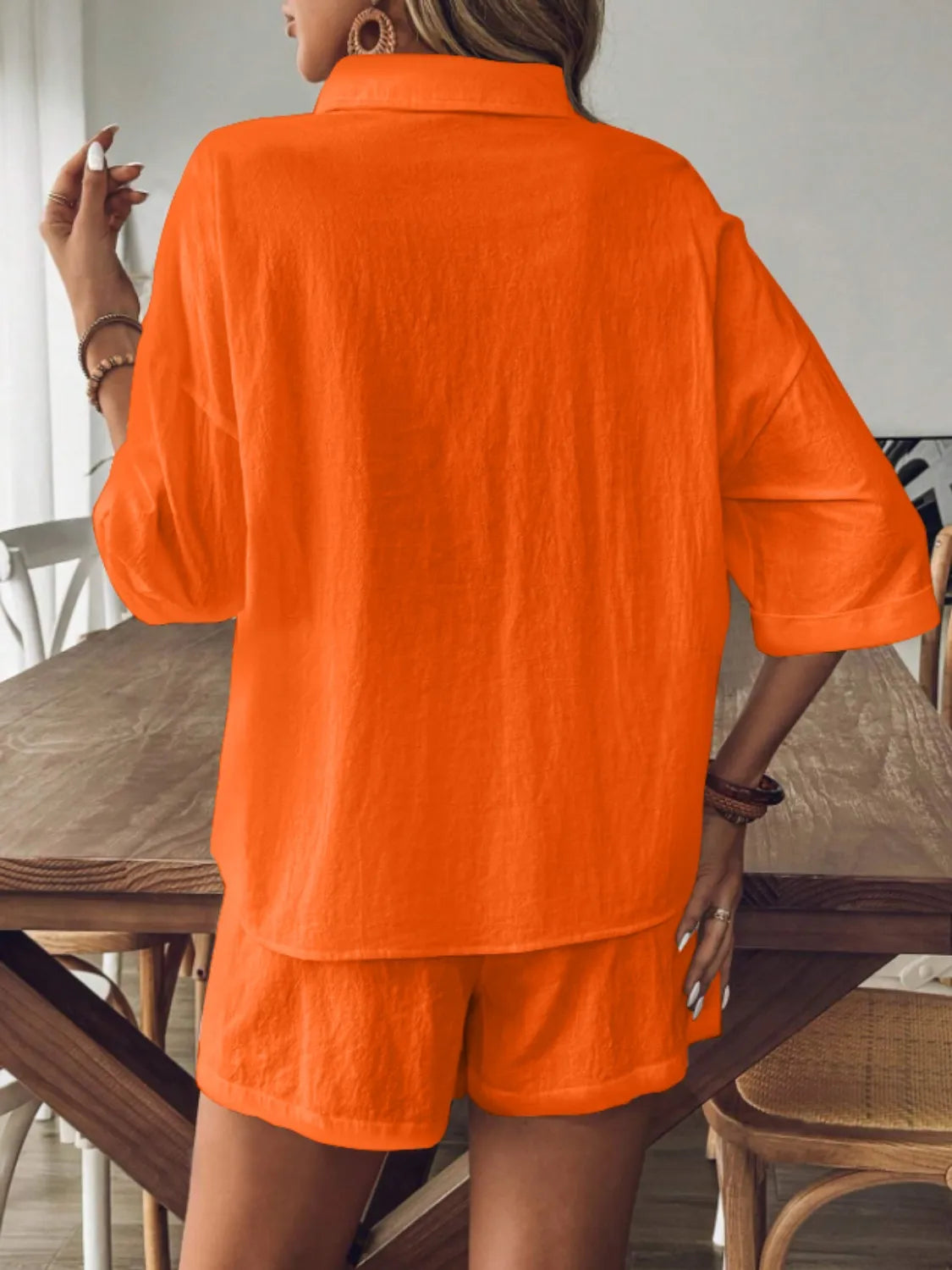 Collared Neck Half Sleeve Top and Shorts Set 6312e33c-f52d-4862-b53a-ff17948372e4-Max-Origin