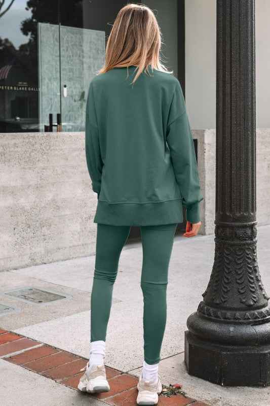 Solid Oversize Sweatshirt and Ribbed Leggings Set 631da640-c59b-4a53-a905-27353d1ff6bd