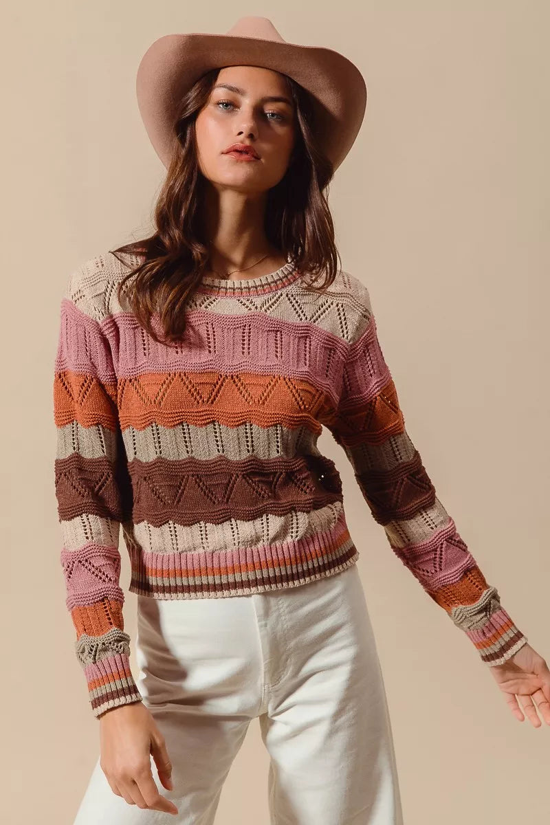 SO ME Multi Color Wavy Stripe Sweater Top 6331514893194396be75549fd34efc5a-Max-Origin