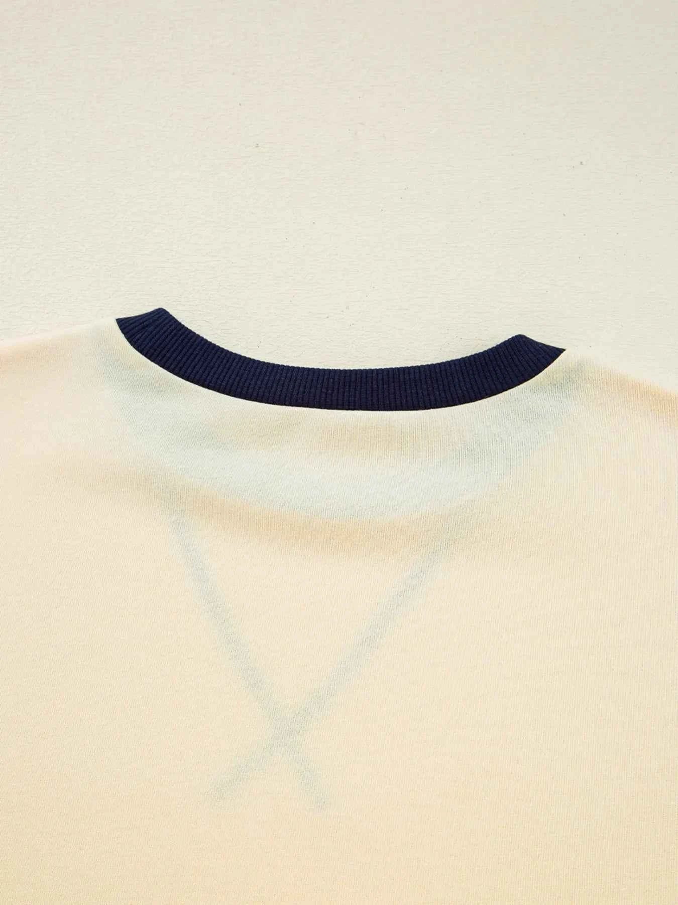 Striped Patchwork Long Sleeve Round Neck Two-in-one Top 633692e364984032a93cb7fc3d575052-Max-Origin