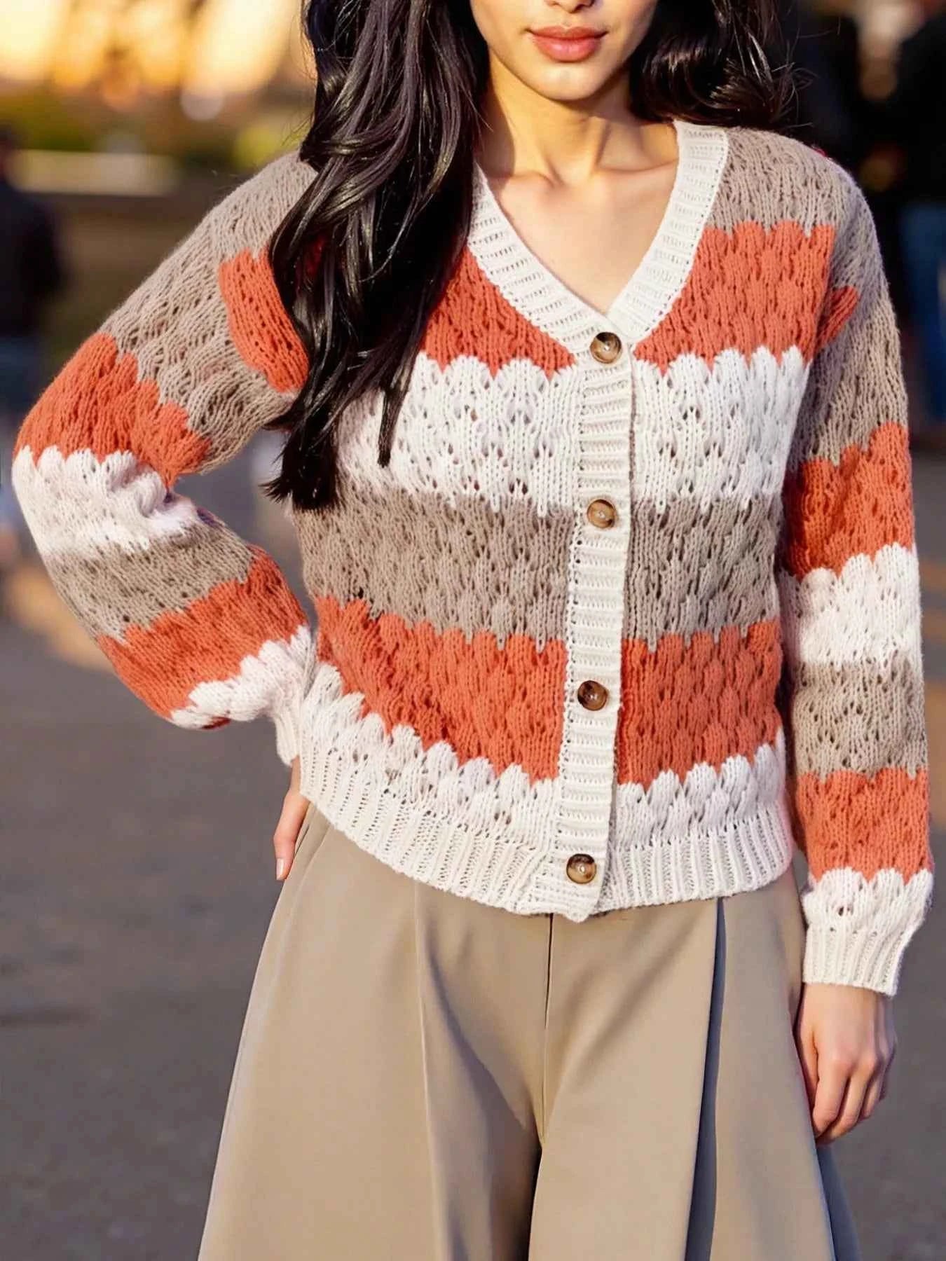 Color Block Button Up Cardigan 6339b56e-5e67-421b-a369-403d01c74c1e-Max-Origin