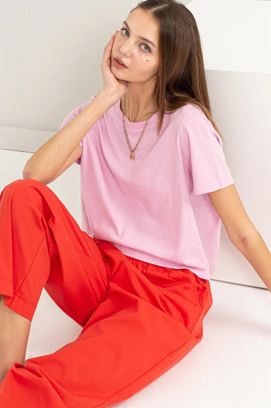 Round Neck Cropped T-Shirt 6340f97a-320d-4522-9b2b-c9a2e04659af-Max