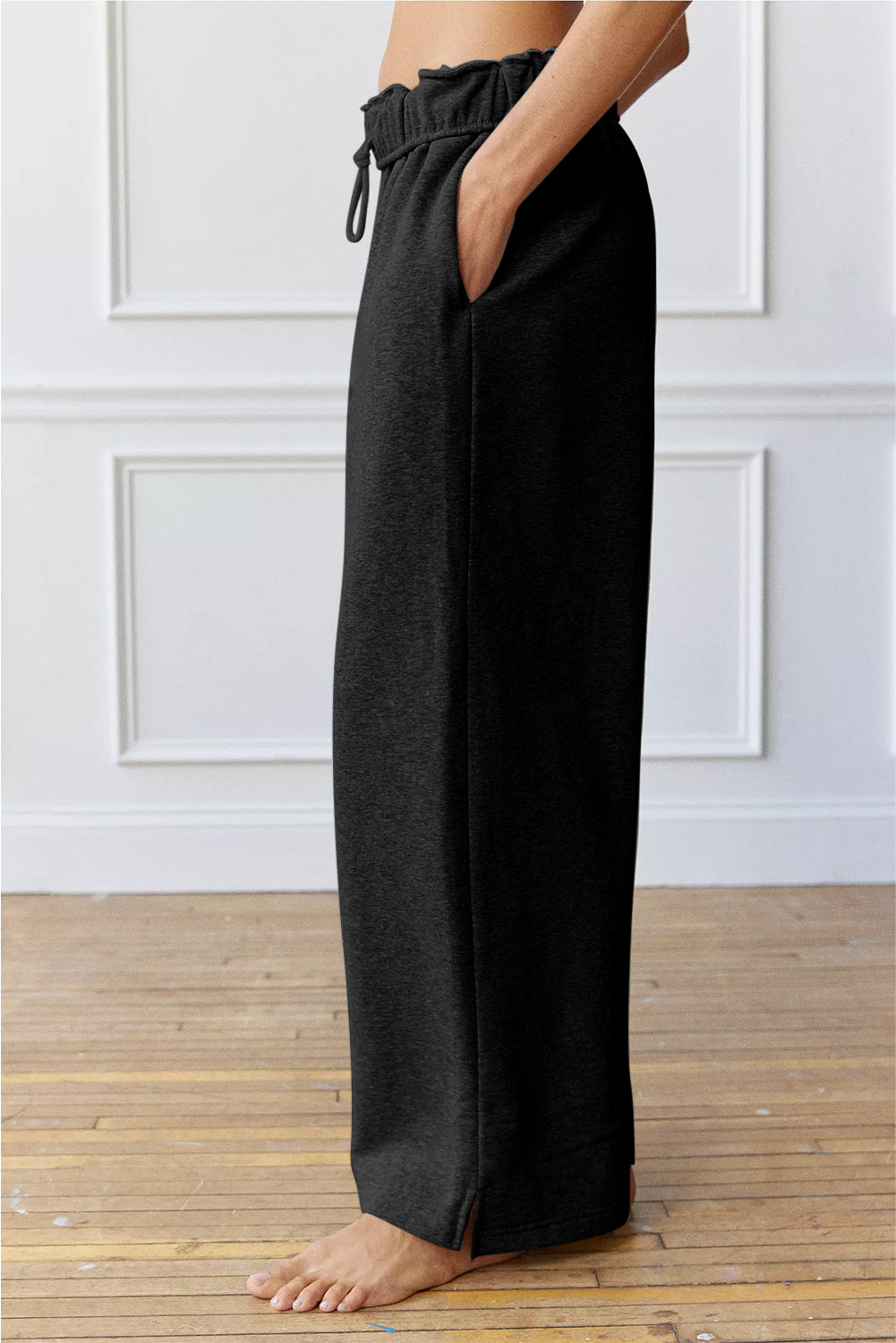 Drawstring Wide Leg Active Pants