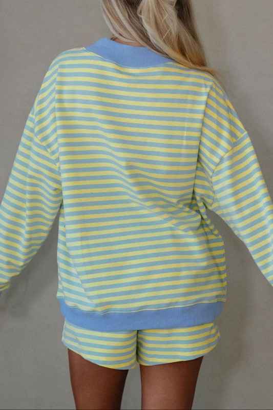 Stripe Colorblock Pullover & Pull-On Shorts Set 63513683-dc66-4f75-978a-9cad6341ee61