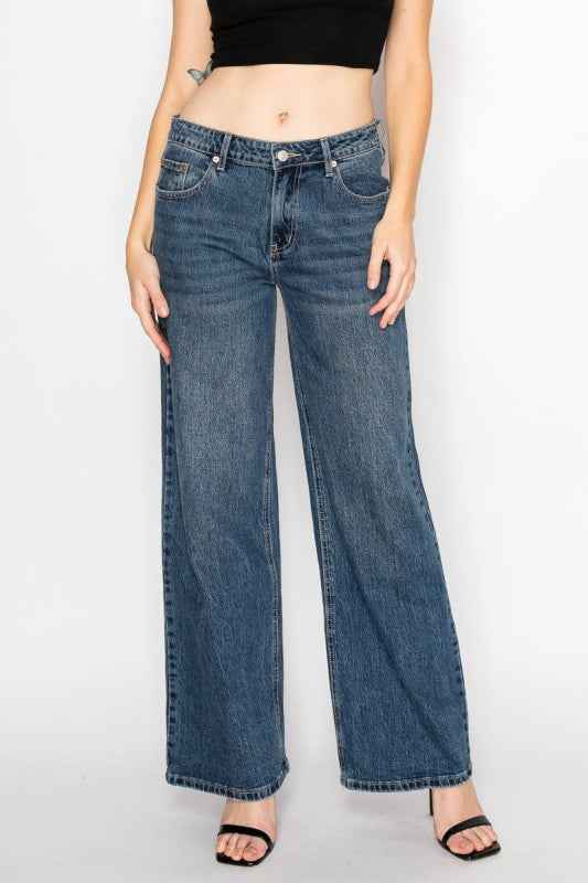 Double Snap On Waistband Layered High Rise Wide 63563791-c3ee-44a4-bdfe-6173a5fd69ef
