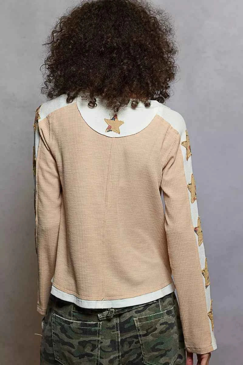 POL Round Neck Long Sleever T-Shirt with Star Patch 636e6beb-3f03-4697-bf5e-9b1e8b6af7ff-Max-Origin
