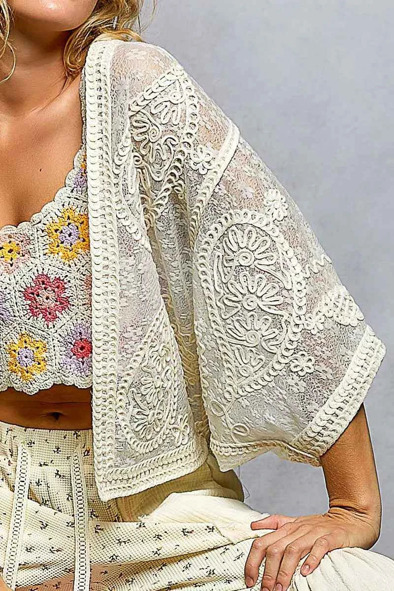 POL Open Front Crochet Cardigan with Floral Embroidery 63708d35-63f3-47cb-94ec-e3212443dc10-Max-Origin