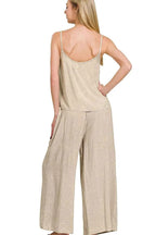 Zenana Woven Acid Crinkle Washed Cami & Pants 2 Piece Set 6373a152-6d71-4192-a78d-6e7fe9b56560-Max-Origin