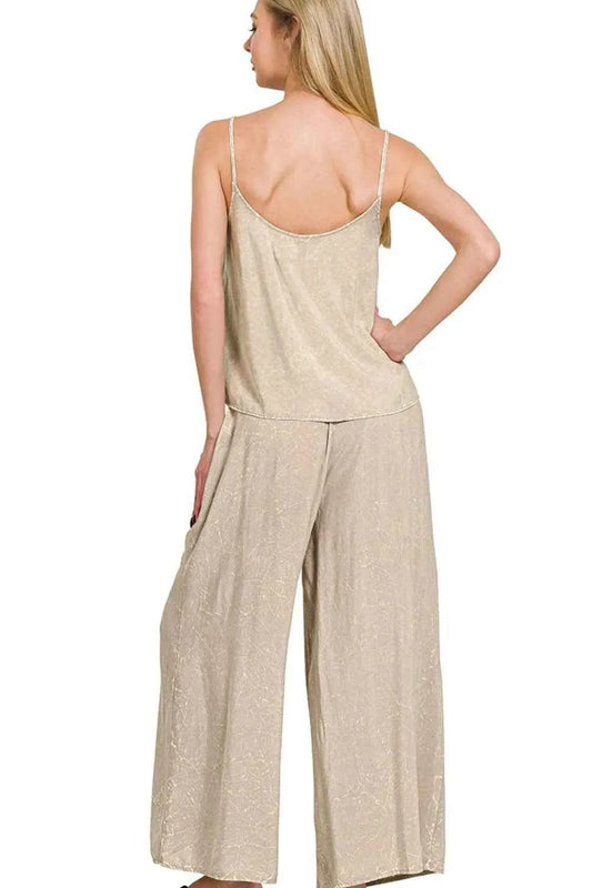 Woven Acid Crinkle Washed Cami & Pants 2 Piece Set 6373a152-6d71-4192-a78d-6e7fe9b56560-Max-Origin