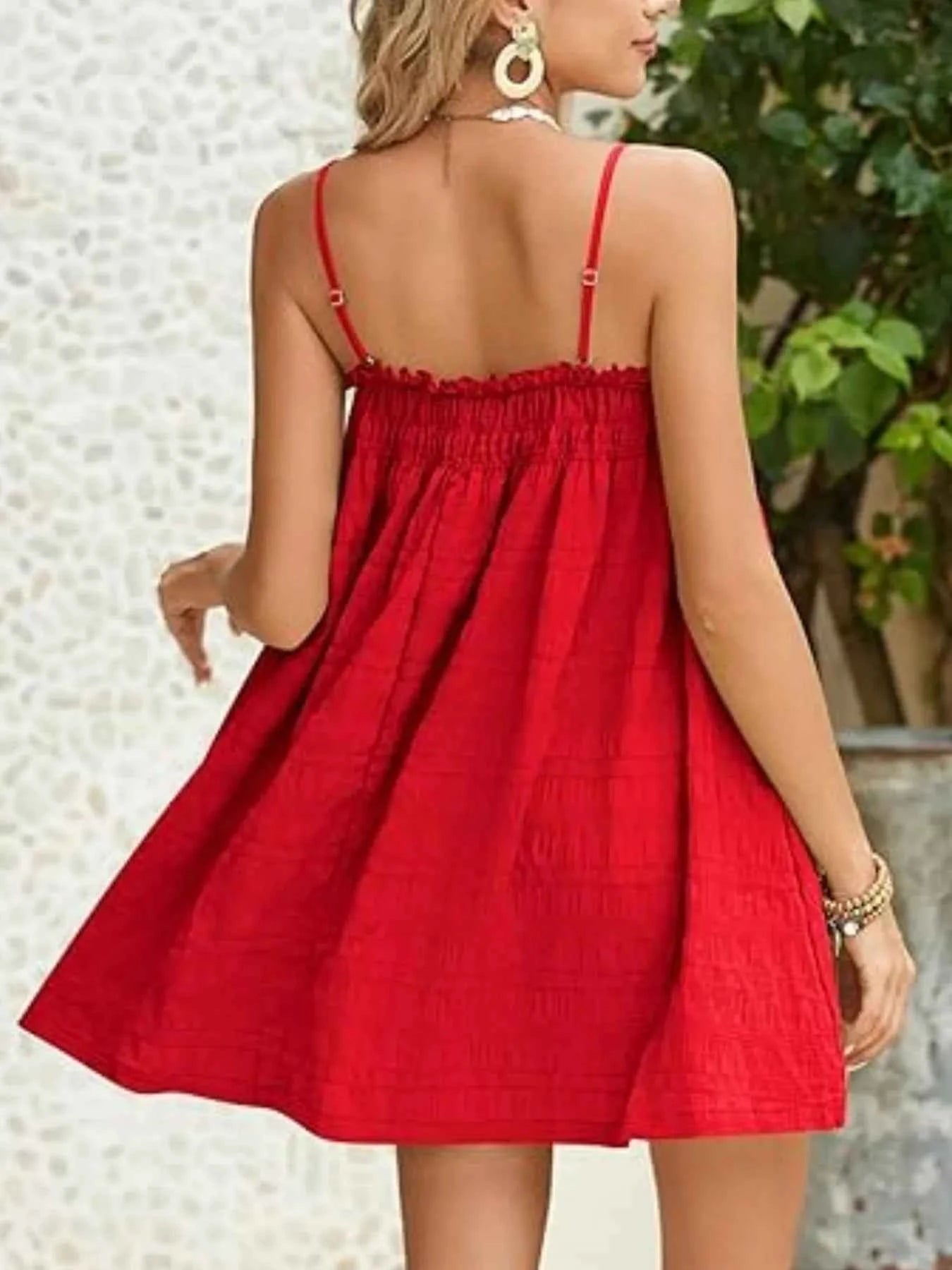 Frill Textured Mini Cami Dress 637f830e-0d53-414e-9be6-e1c7fe918aa3-Max-Origin