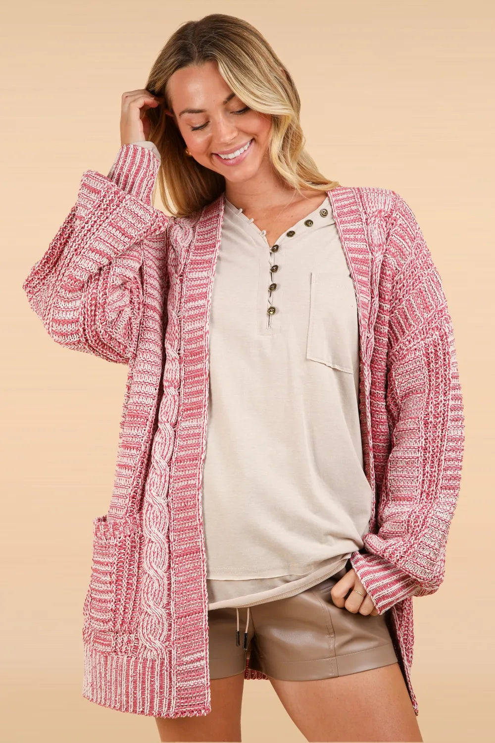 VERY J Cable Knit Open Front Cardigan 63a1700d-516e-4a87-8841-35f37a8e87ac-Max