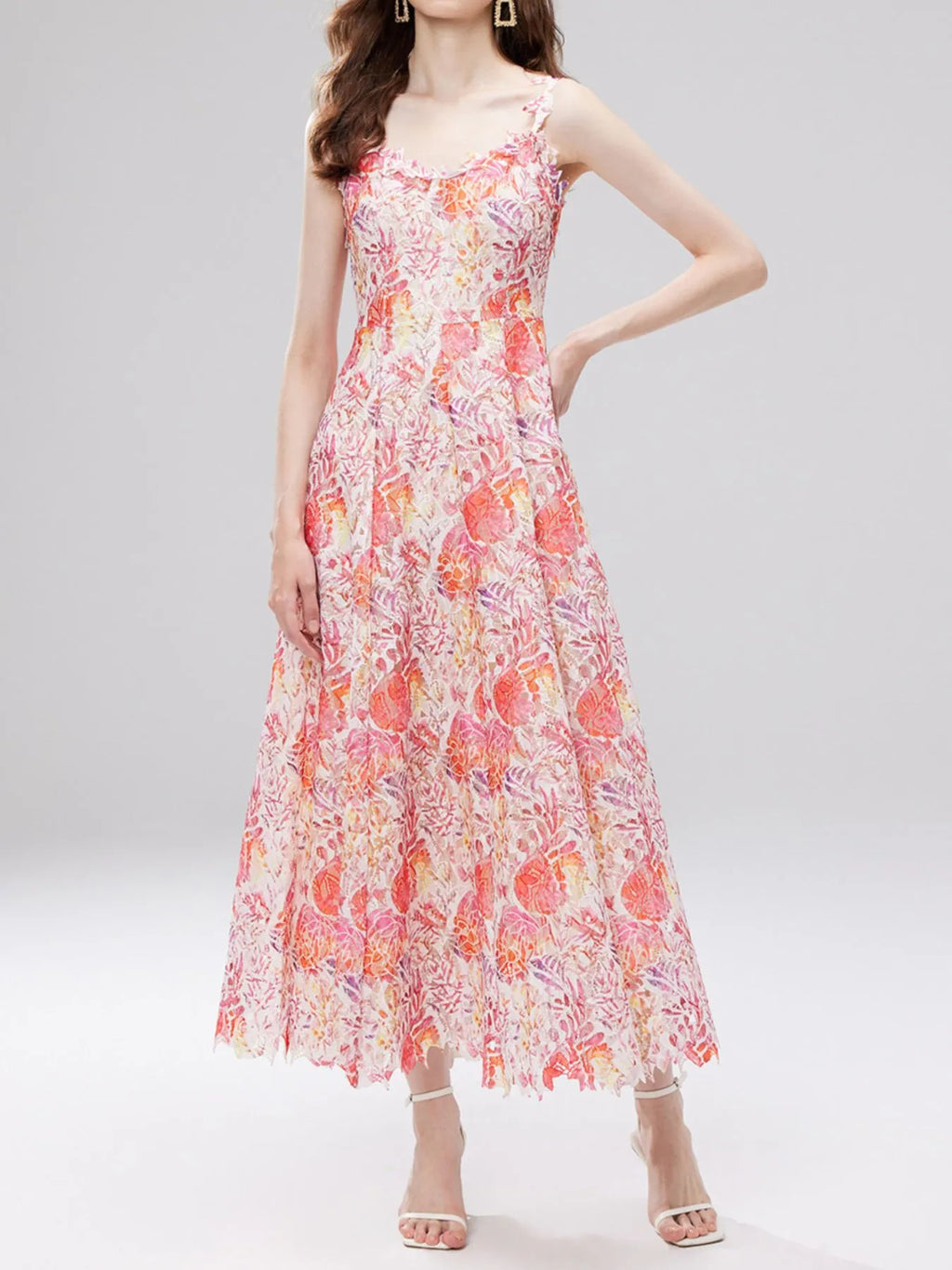 Floral Lace Sleeveless V-Neck Midi Dress 63a5bcf2-2cb9-41e5-9815-8a5dab0de09b-Max-Origin