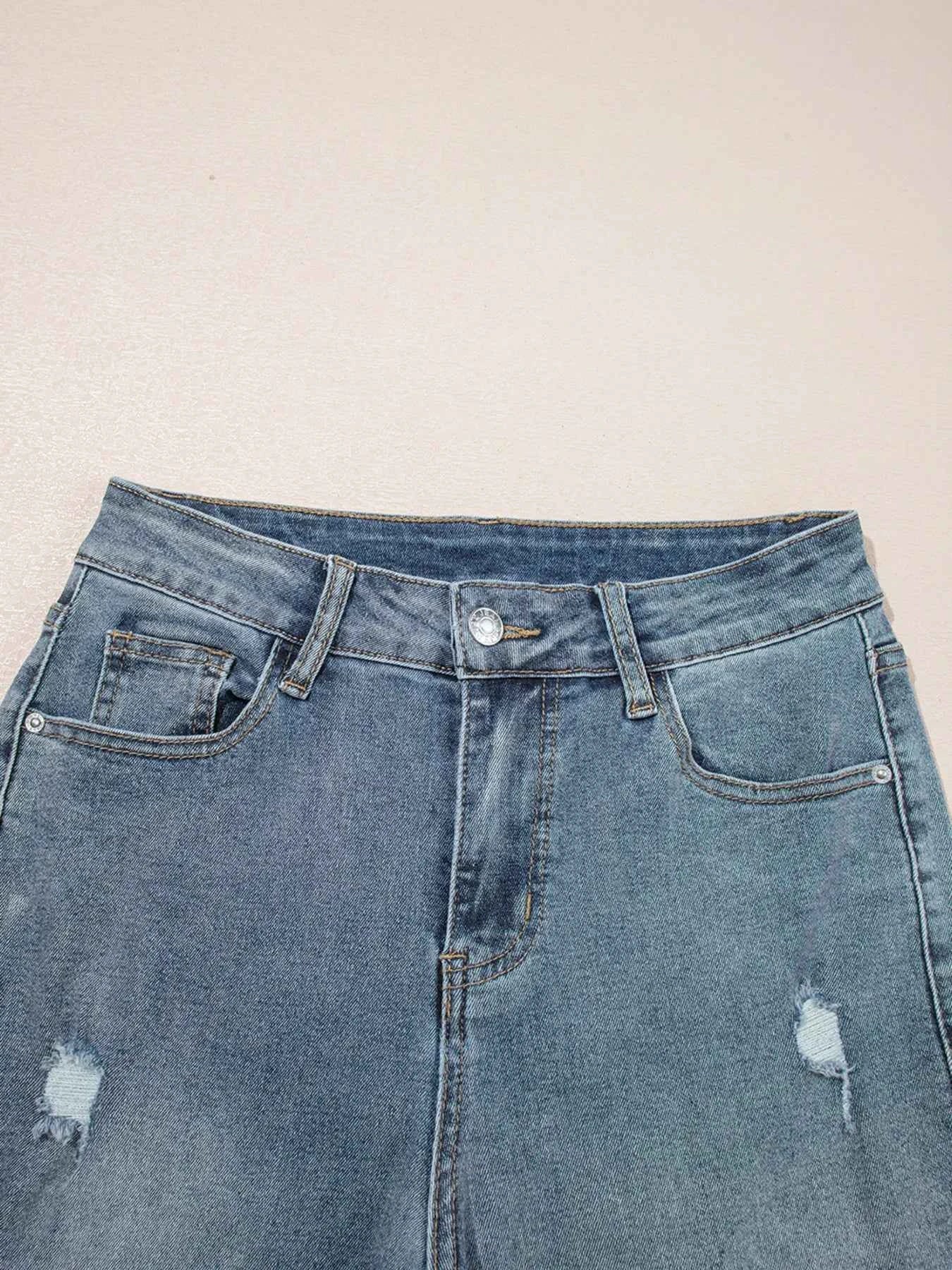 Distressed Ankle-length Straight Jeans 63dd6a0436c341c7b354eb2dd005633a-Max-Origin