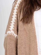 Contrast Trim Open Front Cardigan 63e324e41a4c4617b72603105af21bff-Max-Origin