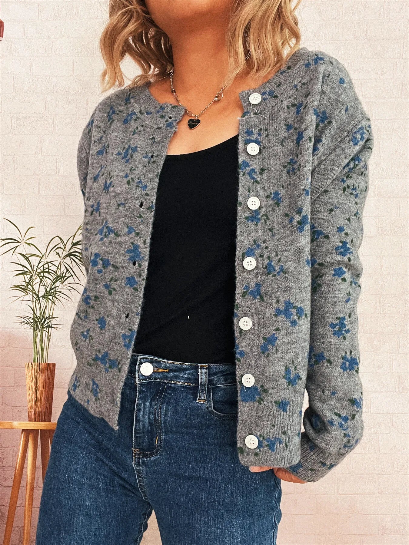 Floral Button-Up Long Sleeve Cardigan 63e5af6260e94cf6929baeddf95f3e8a-Max-Origin