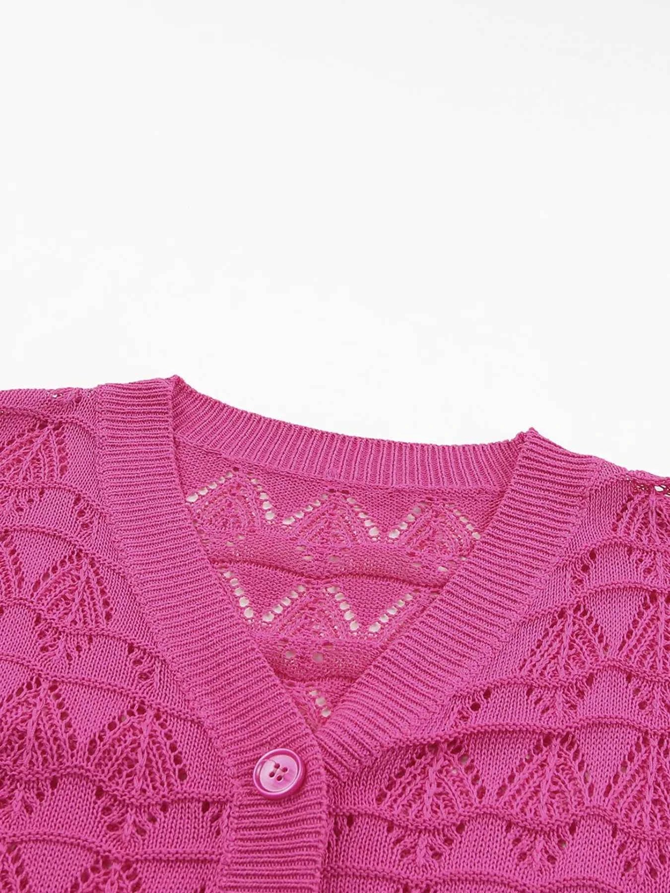 Buttoned Front Openwork Cardigan 63edf030b2774821b9cef1440705b258-Max-Origin