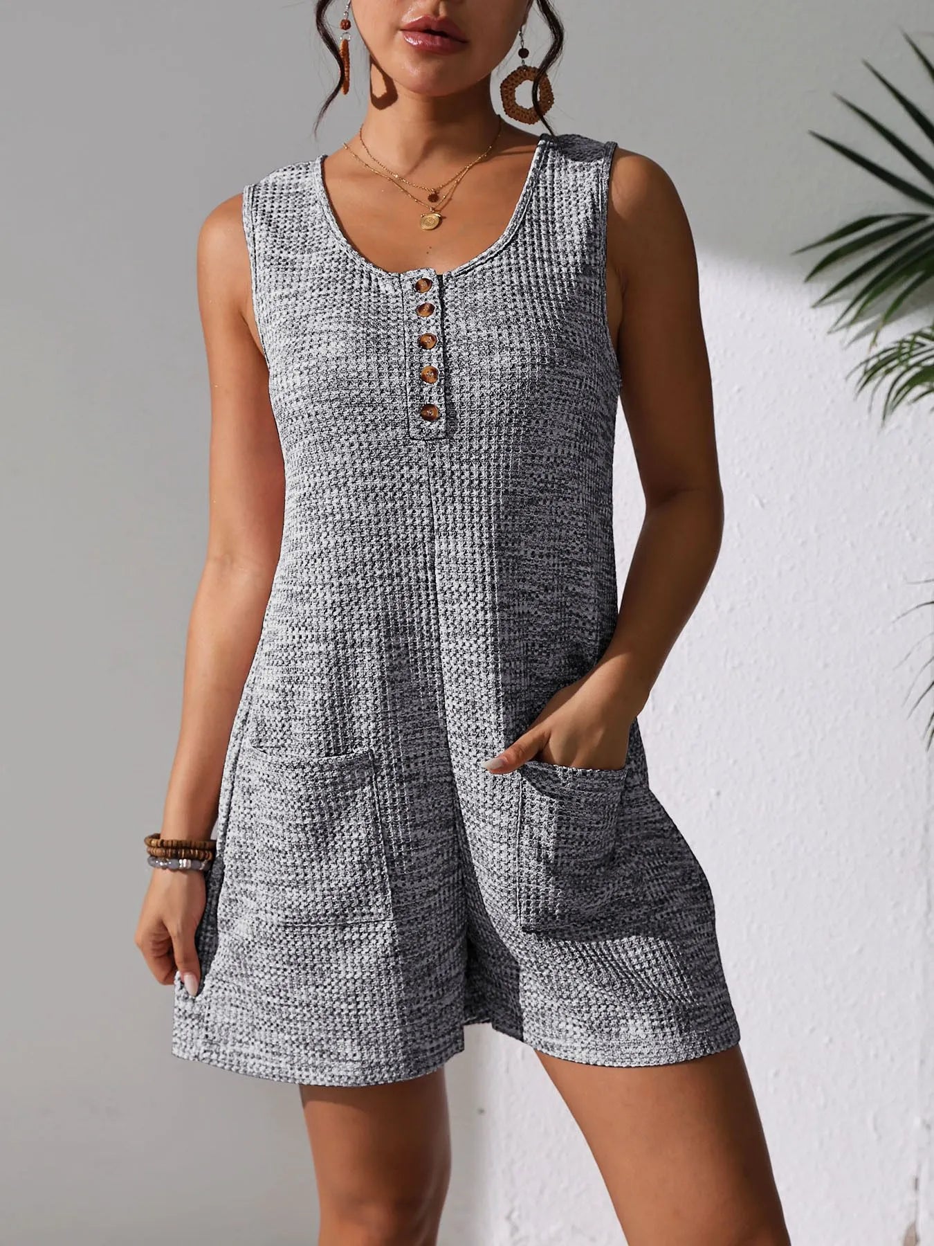 Full Size Button Front Romper with Pockets Plus Size Grey 63f2a6aa-ba19-4eae-a6ff-7c6aeab5cc45-Max-Origin