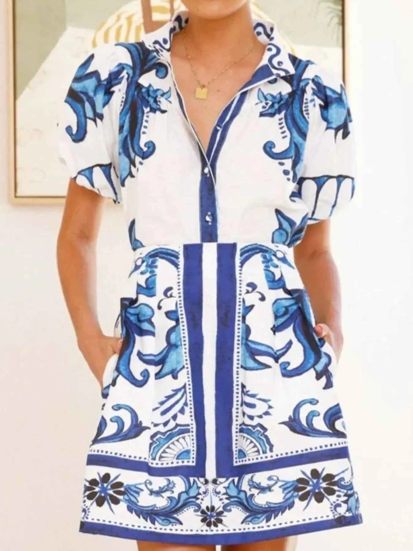 Printed Puff Sleeve Top and Skirt Set 6419a07e-6321-43d6-90e6-dc768f012138-Max-Origin