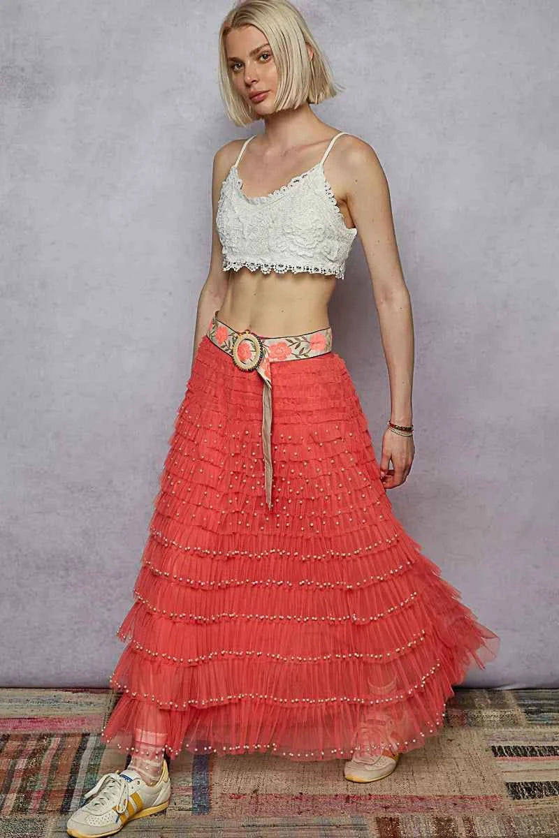POL Tiered Ruffle Maxi Skirt with Pearl Decorative 641b3ea5-2daa-4b07-8e99-5b9baacd4b42-Max-Origin