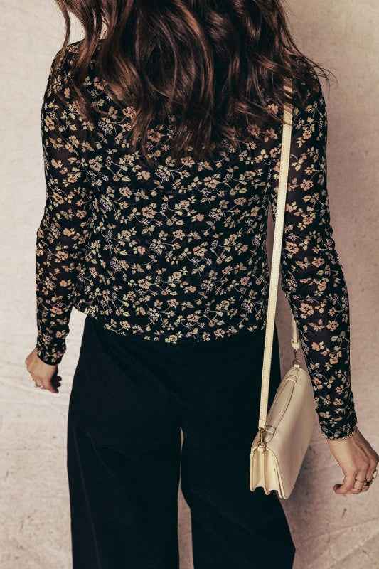 Floral Mesh Tank and Button-Front Cardigan Set 64292d5e-e4d3-49f0-a86a-047ade43fc8c