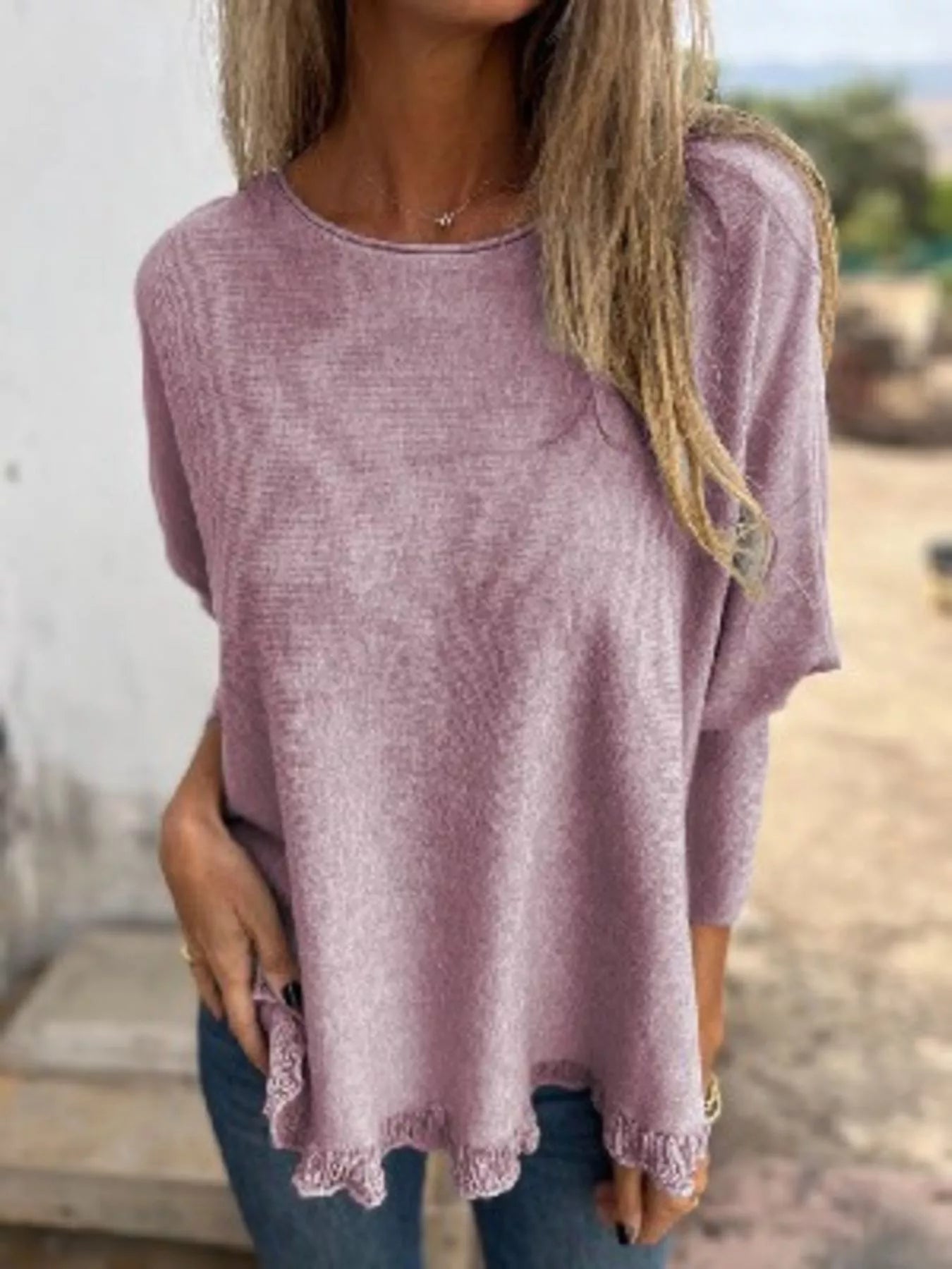 Full Size Round Neck Long Sleeve Knit Top with Lace Trim Plus Size Pink 643db3ad-a530-4ebc-97fb-90b594300bb6-Max-Origin