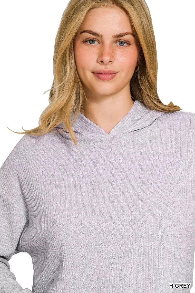 Zenana Drop Shoulder Ribbed Crop Hoodie 64511c32b894435984dc5904796351ec-Max-Origin