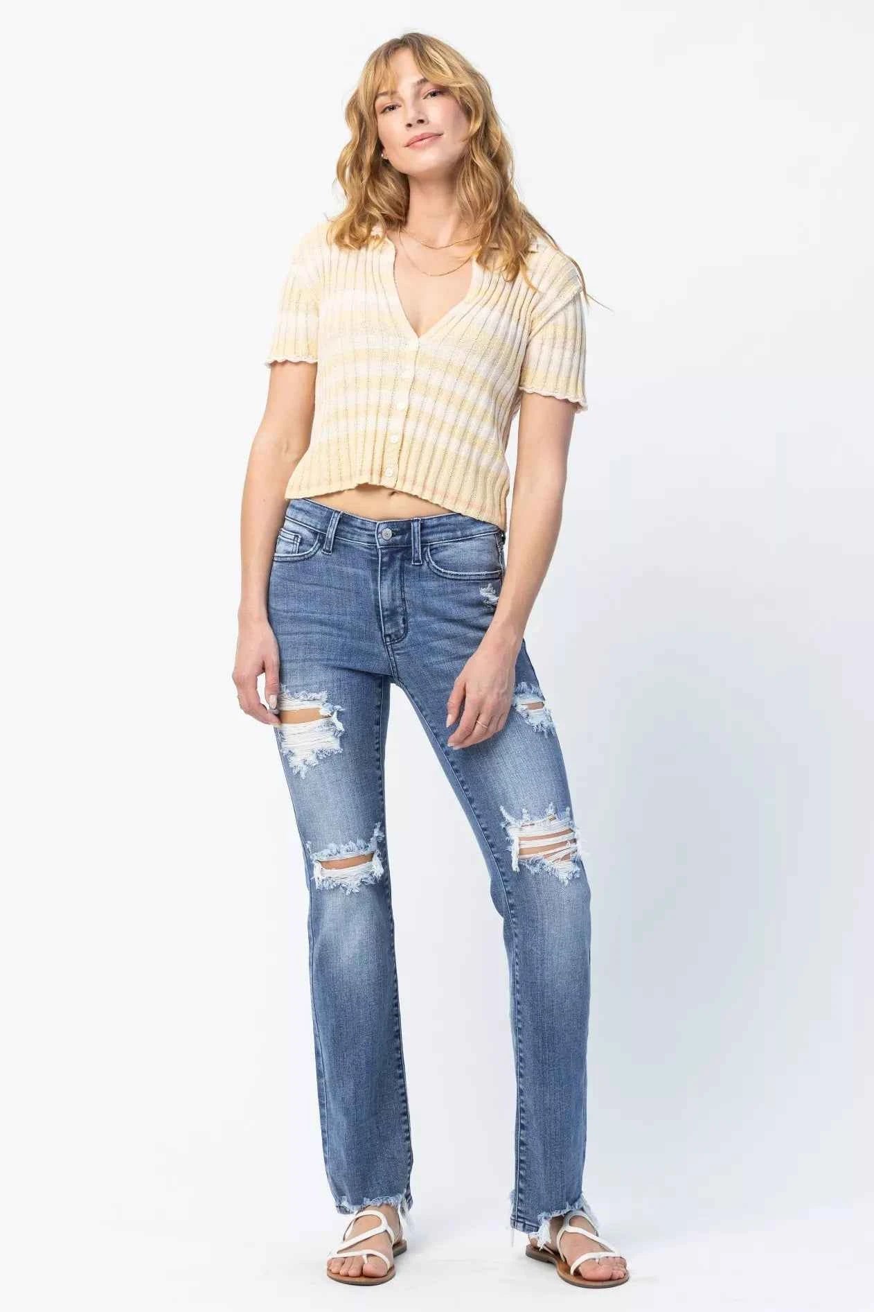 Judy Blue Full Size Mid Rise Destroy Straight Jeans Plus Size 64548375-62af-46f4-a55c-1cee7bcd7b04-Max-Origin