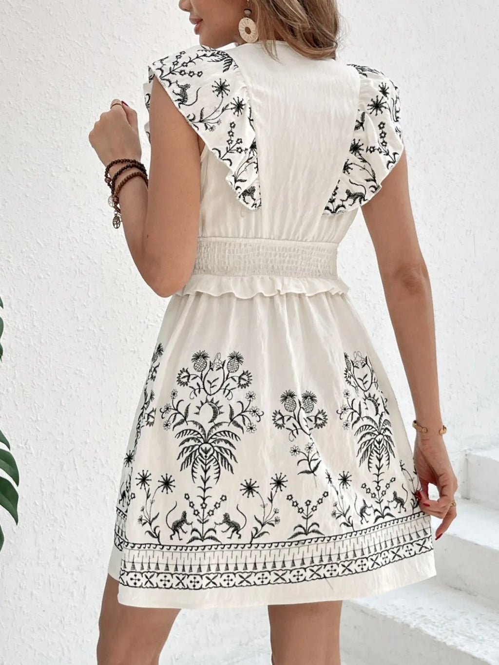 Smocked Ruffled Cap Sleeve Mini Dress 645c57c1-30ed-46ce-a0f6-71d02d6d8ae1-Max-Origin