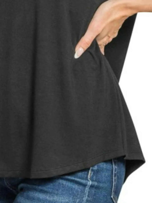 Flowy Round Hem Rayon Short Sleeve T-Shirt 6460d441-7503-49e7-a7e2-6e12a8f5ac07-Max-Origin
