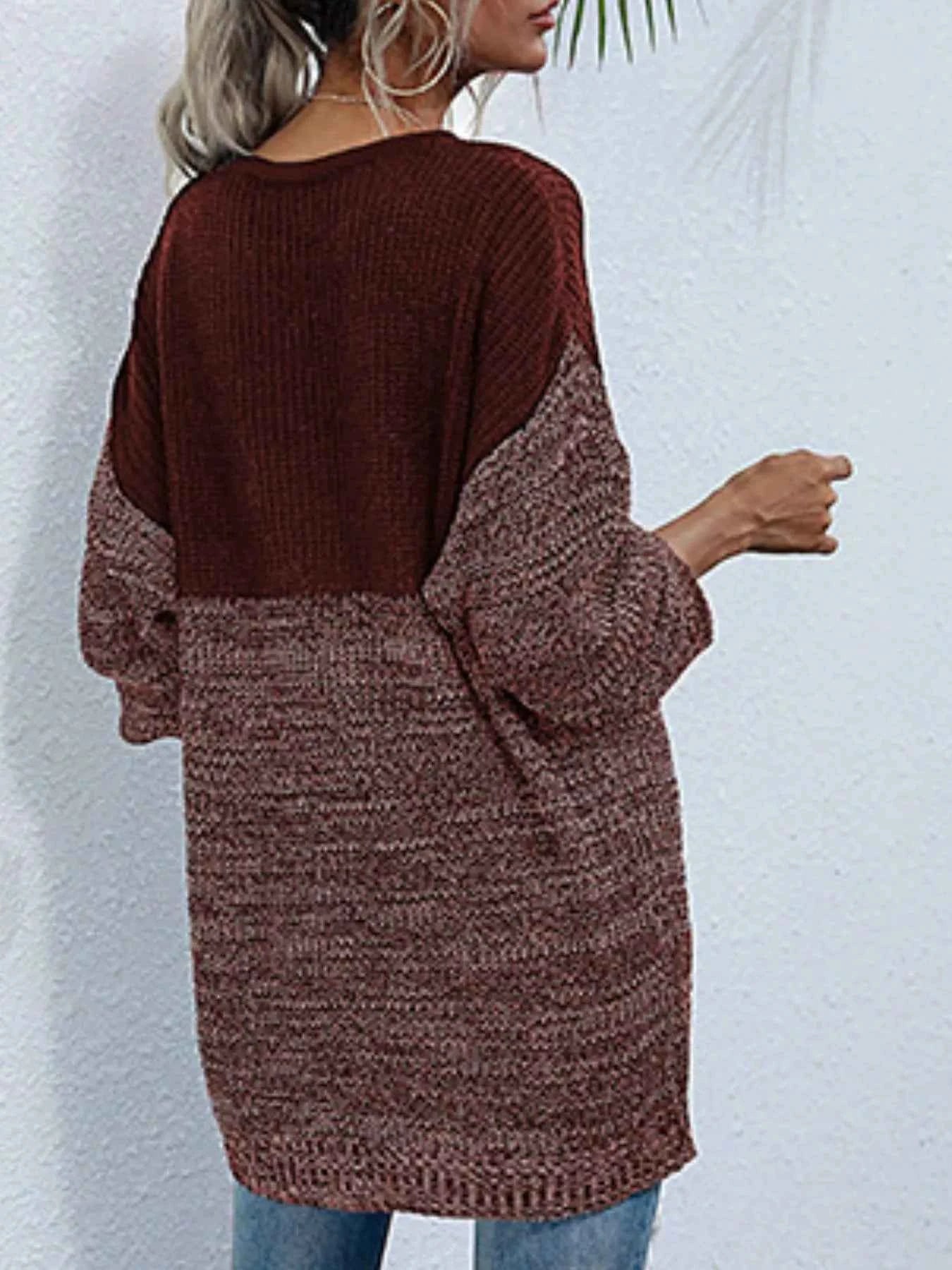 Color Block Long Sleeve Oversized Sweater 646565b6-7164-4c6a-bde6-7236421525bb-Max-Origin