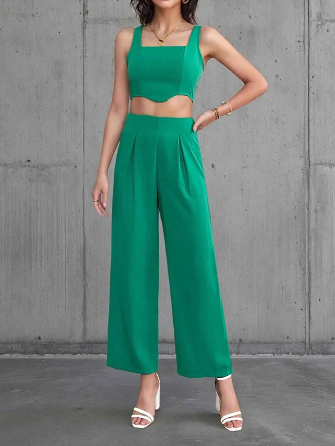 Square Neck Tank and Pants Set 6468ca69914c441f9f012cc6bd7bf47c-Max-Origin