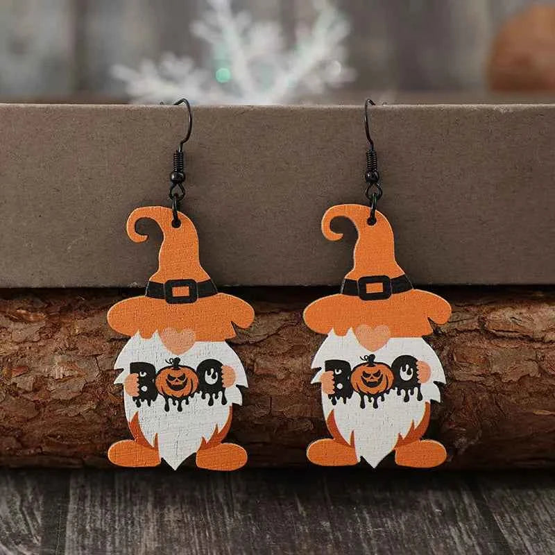 Wooden Dwarfs Pumpkin Dangle Earrings 646bcc48-541e-473b-ba2d-02f5835cfaf0-Max