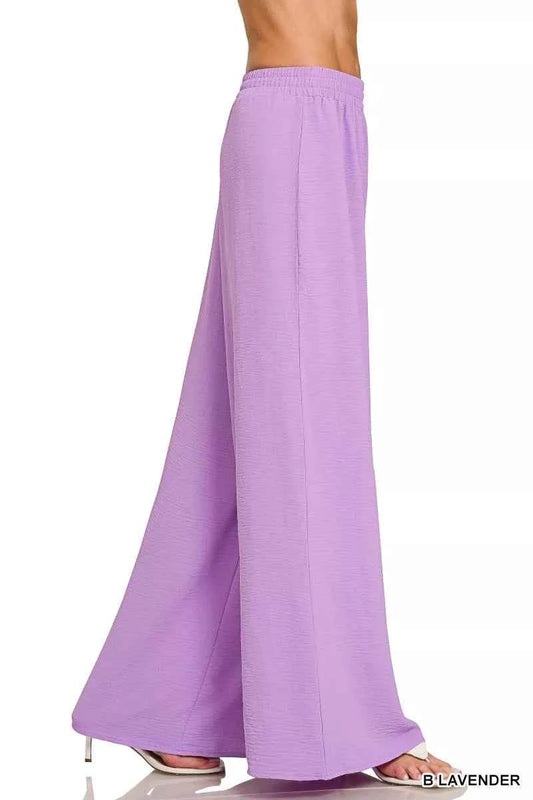 Woven Airflow Twisted Top & Wide Leg Pants Set 6475001290714f6b80e789dd4e8979f5-Max-Origin