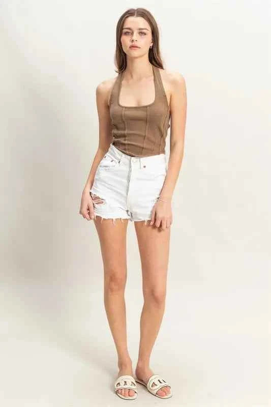 HYFVE Mineral Wash Halter Neck Everyday Top MOCHA 64764a53258e4569baee75d02ae03e22-Max-Origin