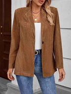 Lapel Collar Single-Button Blazer 647908419a3b4f33a6aec12e97782a31-Max-Origin