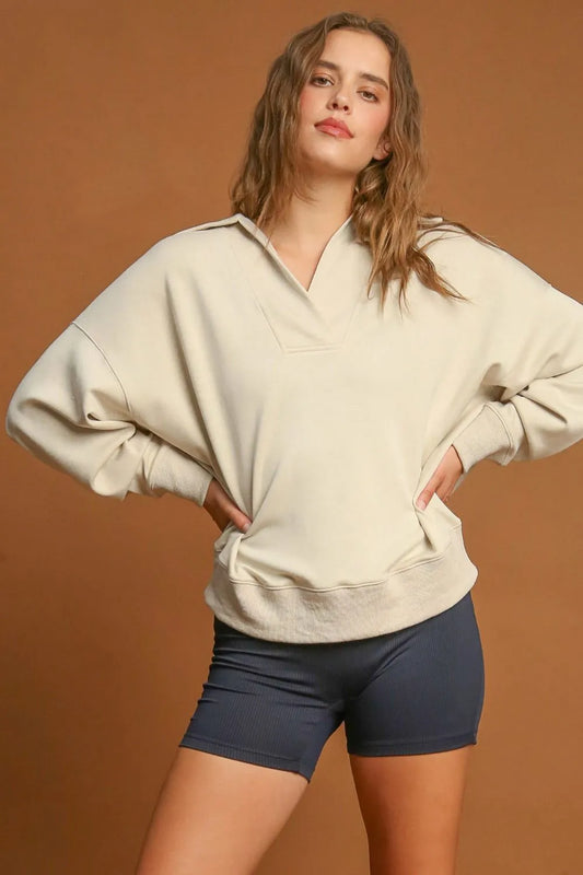 Johnny Collar Dropped Shoulder Sweatshirt 648e6aa0-38e8-4442-9190-9efbf0448214-Max