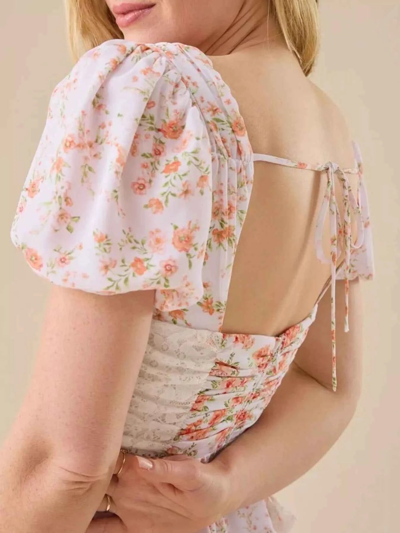 Floral Puff Sleeve Tiered Mini Dress 648f717f-6a95-42e8-98b3-59df41cbb6e4-Max-Origin