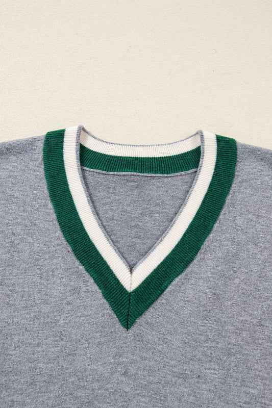 Scarlett Striped Trim Varsity Sweater 6492e35e-0f8e-464e-8449-8120625ef3a5