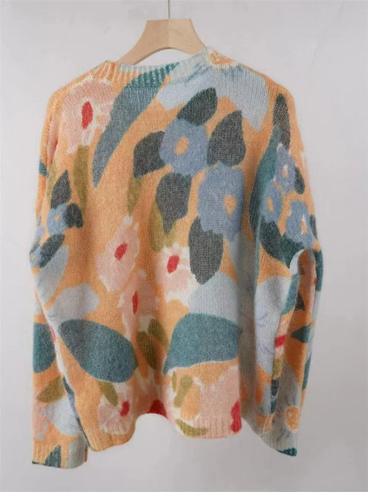 The Floral Jacquard Mohair Knit Sweater 64A18A10392367596CB2E6D2D668C98F