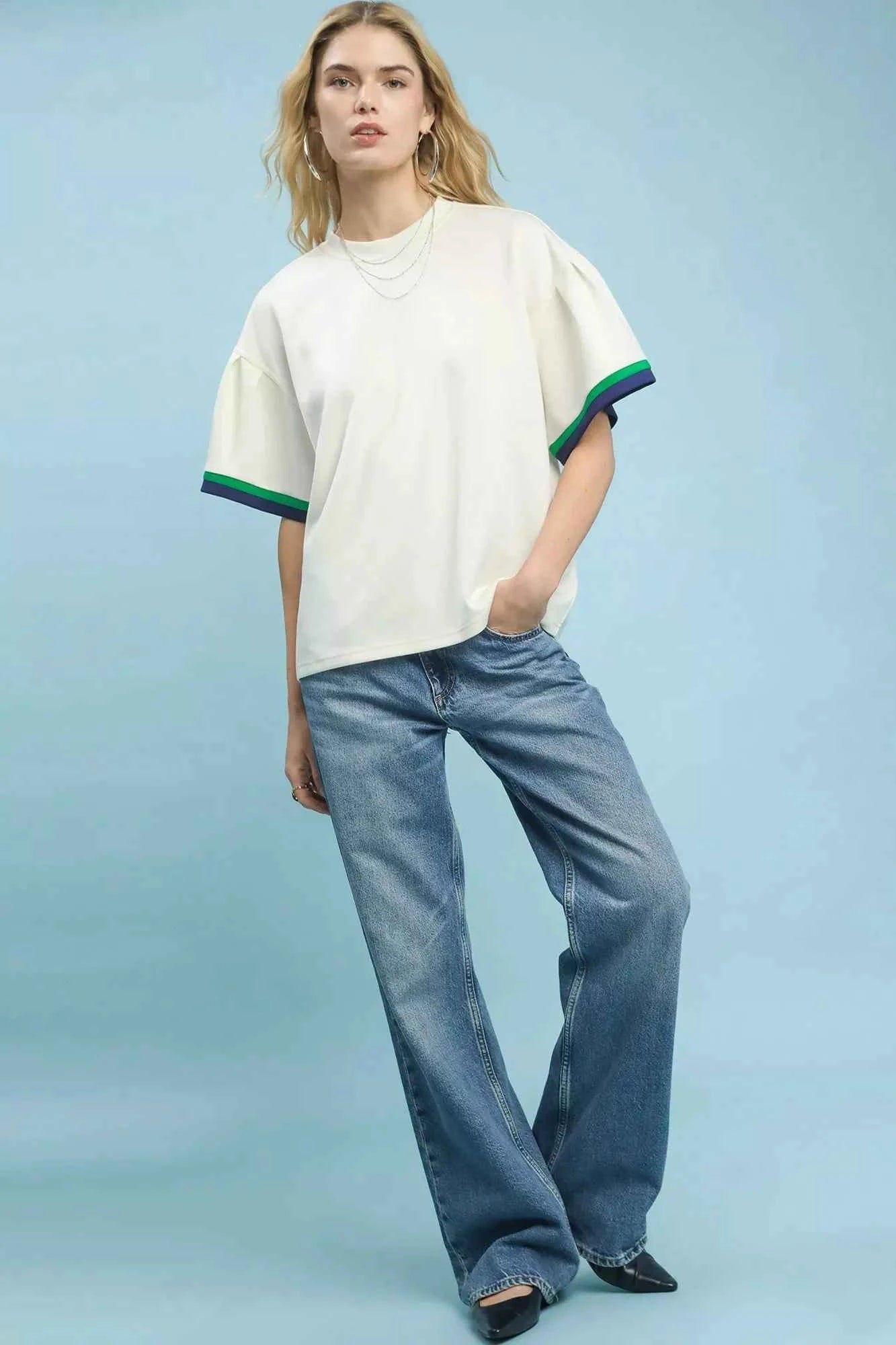 Umgee Contrast Trim Bell Sleeve Top 64af526c-7868-4510-9f00-e2735d80d7ba-Max-Origin