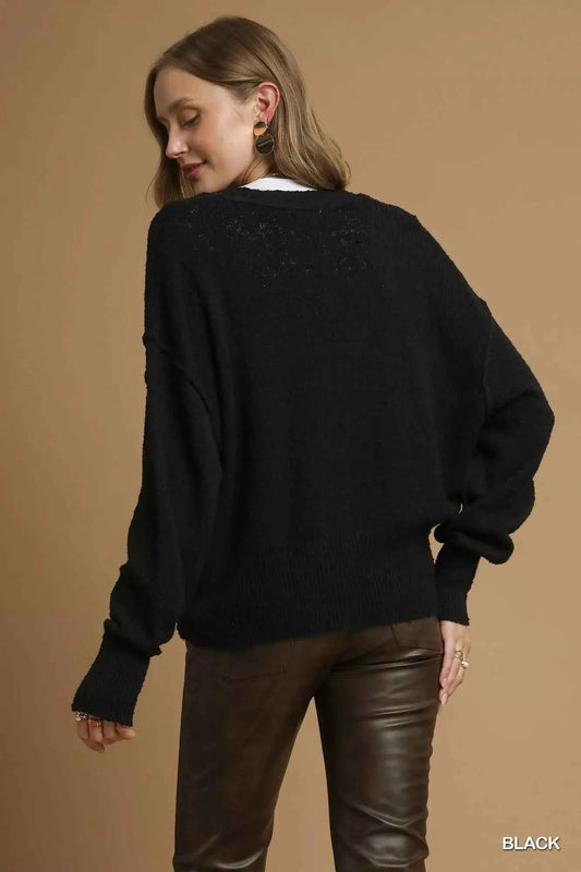 Button-Front V-Neck Knit Cardigan 64cf2718-aed1-40e6-83c0-4345181c56f2-Max-Origin