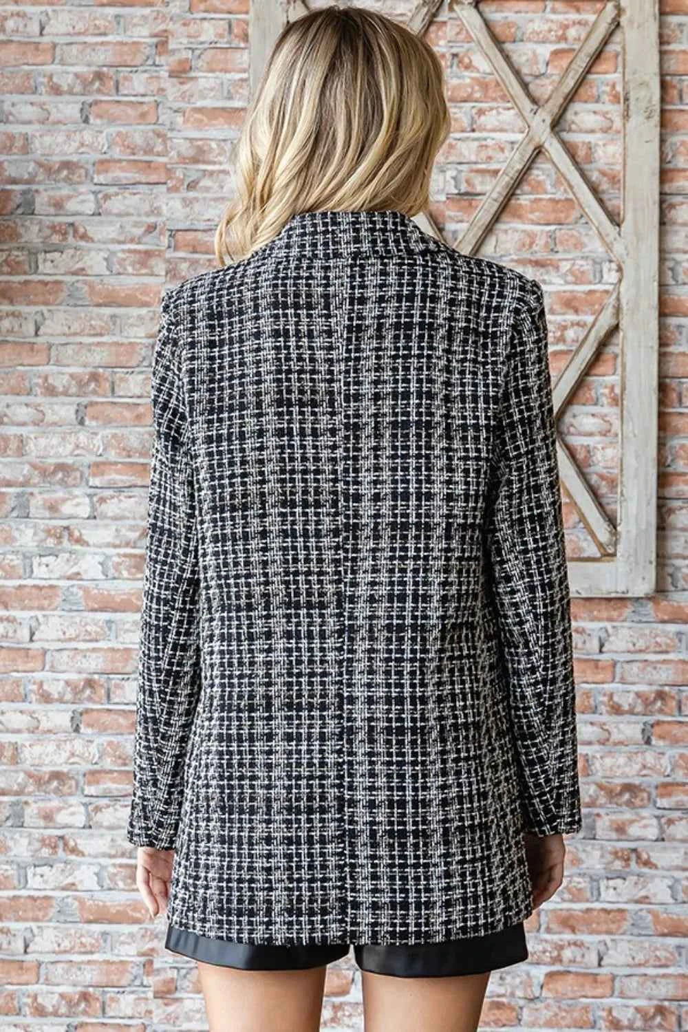 First Love Full Size Lurex Mixed Tweed One Button Blazer 64dcf0d5-5e38-41a9-b5c1-e93c4c95971c-Max