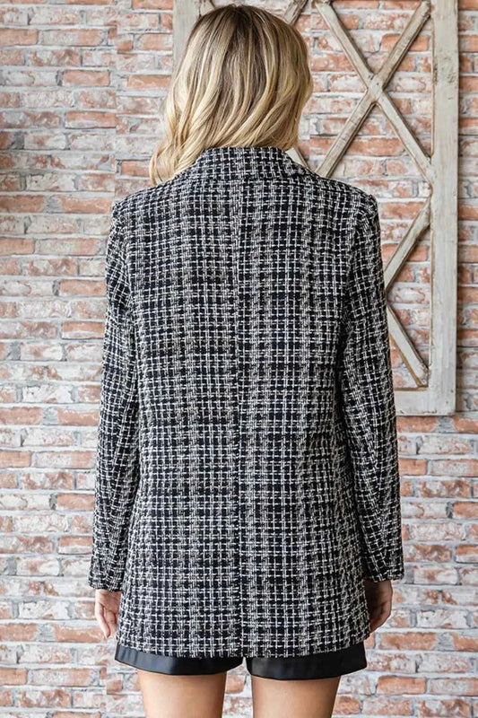 First Love Full Size Lurex Mixed Tweed One Button Blazer 64dcf0d5-5e38-41a9-b5c1-e93c4c95971c-Max