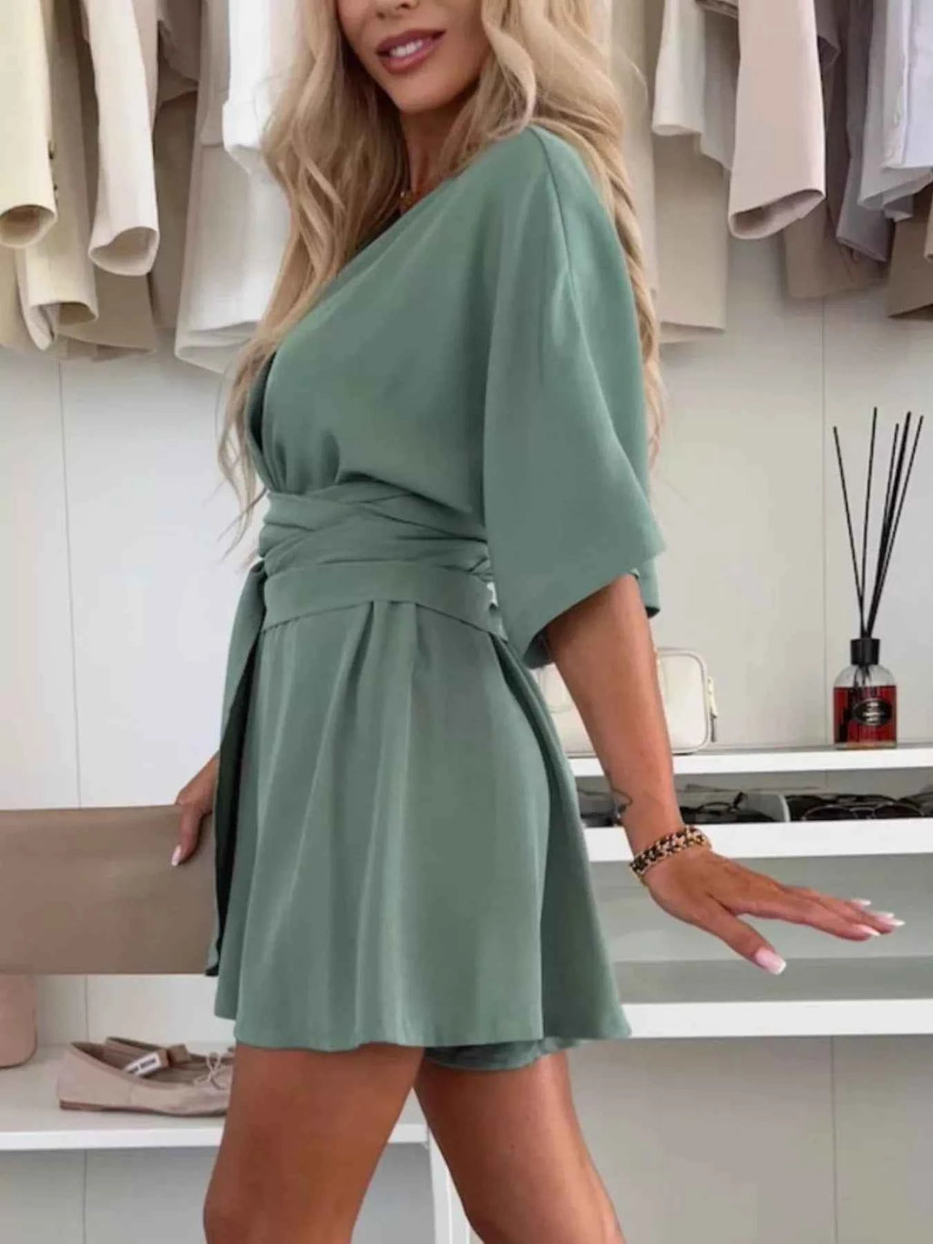 Full Size Surplice Tie Waist Romper Plus Size 64de04e7-8a46-4622-b8bc-a98b3dcb1e78-Max-Origin