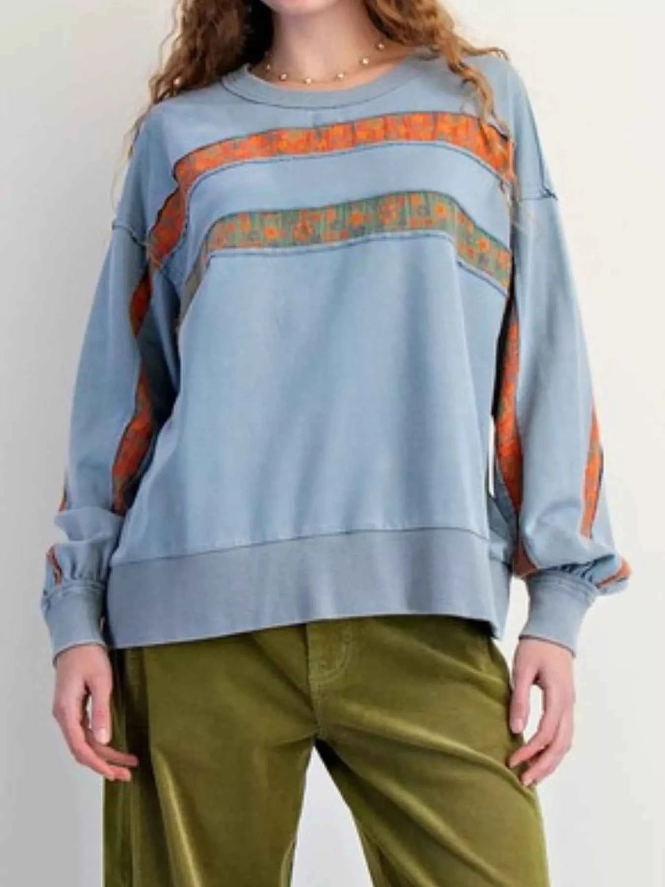 Bohemian Striped Oversized Sweatshirt 64e3868b-3c5d-4bd4-a044-bf38b03b33b7-Max-Origin