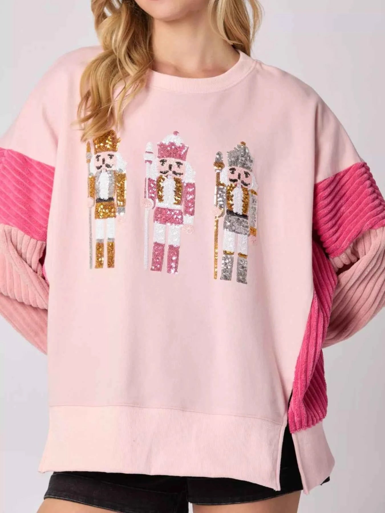 Nutcracker Long Sleeve Sweatshirt with Side Slit 64f5f9fe-9c55-4552-a3d9-1073399174da-Max-Origin