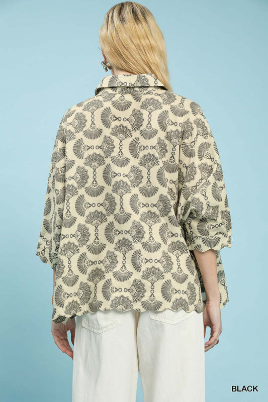 Printed Button Down Shirt 64fac9c6-83b0-42db-a109-b7a48d650ea4-Max