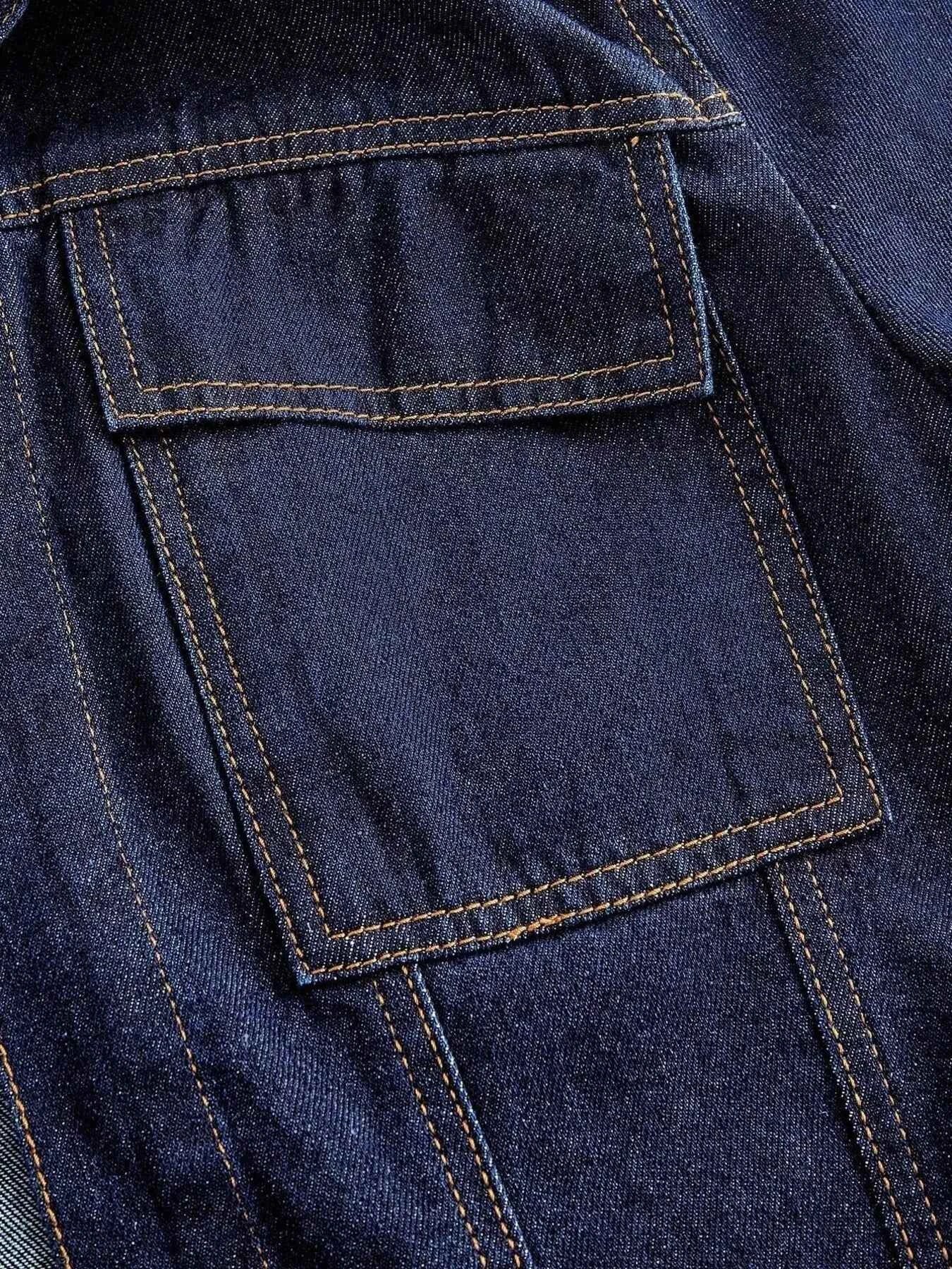 Tie Waist Long Sleeve Denim Jacket 6516e490efed46f9b7a81f5fd94c7bde-Max-Origin